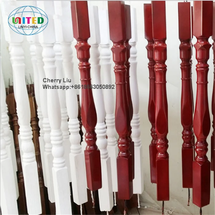 decorative Oak Wood columns And pillars wooden stair baluster oak spindle Stair newel post