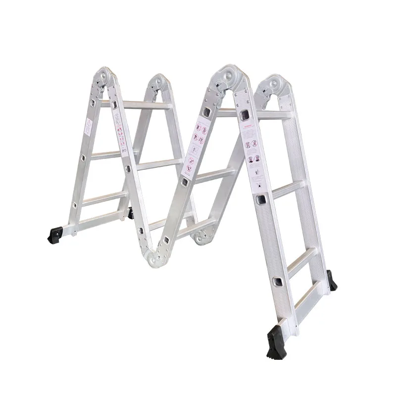 Foldable Ladder Aluminum Multi Purpose Ladder With Platform Joint bisagras escalera plataforma 4x2 4x3 4x4 4x5 tangga lipat 4m