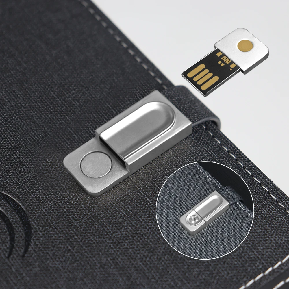 Многофункциональный ноутбук A5 с беспроводной зарядкой и динамиком USB Flash Drive Power Bank кожаный Смарт-Ноутбук для бизнеса подарок
