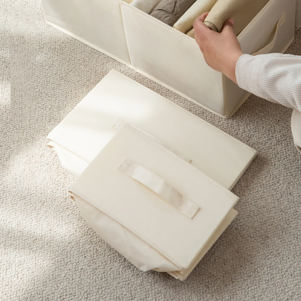 Customized Factory Price Cloth Fabric Storage box Foldable fabric storage bins & boxes for clothes book kids toys OEM