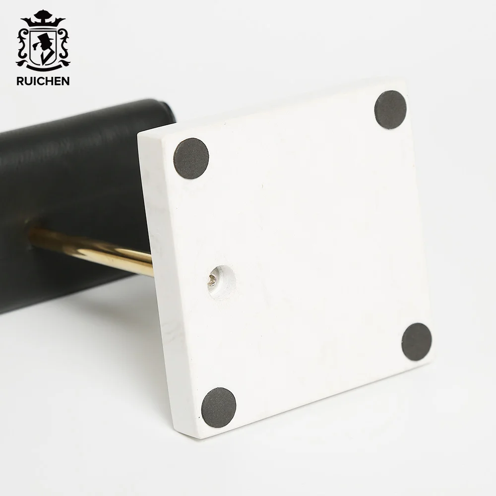 RuiChen Factory Wholesale Watch Stand PU Leather Watch Jewelry Bangle Display Stand Holder White Black Marble Base