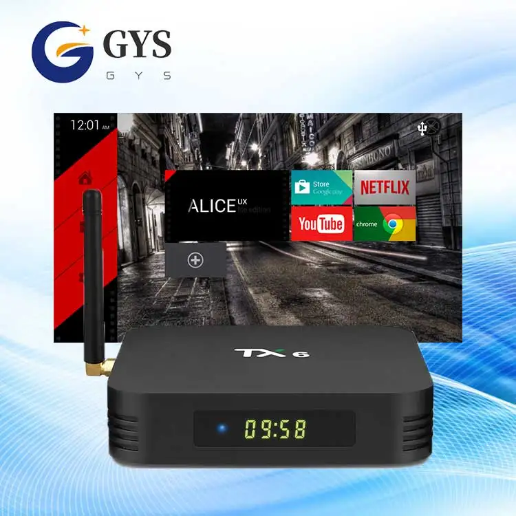 ТВ-приставка Tanix TX6 Allwinner H6 4K Android бокс ТВ Netflix Quad core 9 0 4 Гб + 32