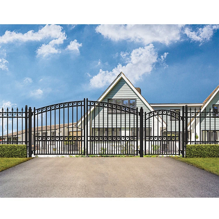 New style courtyard front doors gate designs house exterior wrought iron fancy main gate boundary wall gates design for sale
