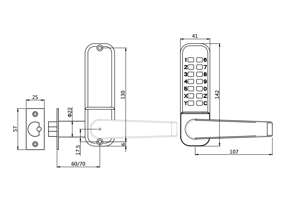 New Arrival Direct Price 4 digits mechanical code combination keyless cipher door lock