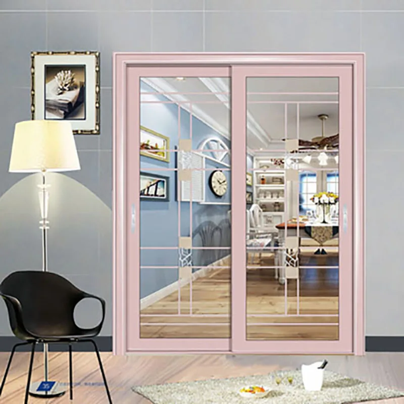 
Aluminum alloy very narrow frame glass door three linkage translation metal curved folding fittings sliding door 