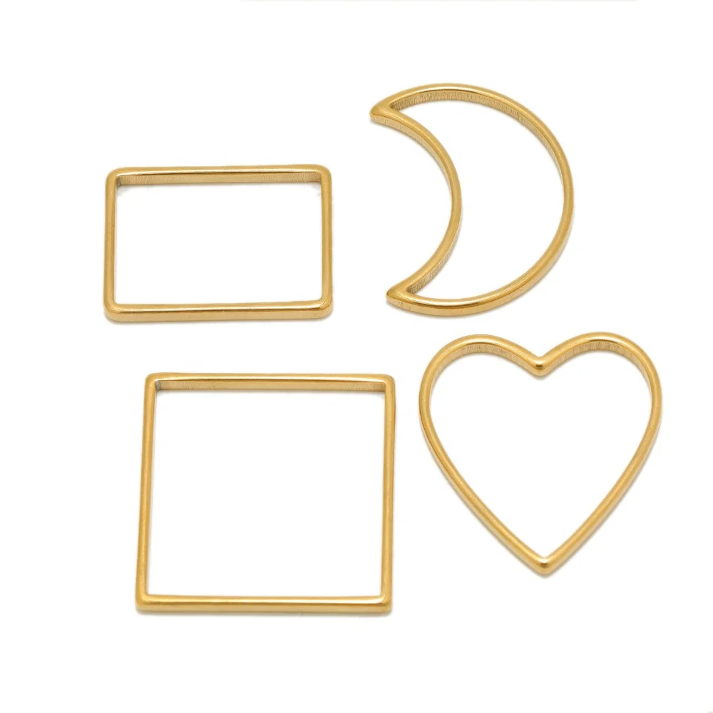 5pcs Fashion Stainless Steel Rectangle Drop-Shaped Oval Connectors for Necklace Findings Earrings Materials Wholesale