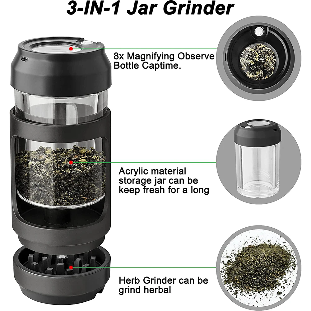 Popular wholesale cigarette grinder tobacco storage tank acrylic sealing pot cigarette grinder