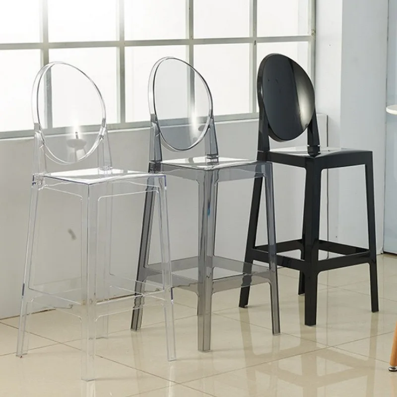 Hot Selling wedding  event Light Gray Square backrest High stool Transparent Acrylic Bar Chair