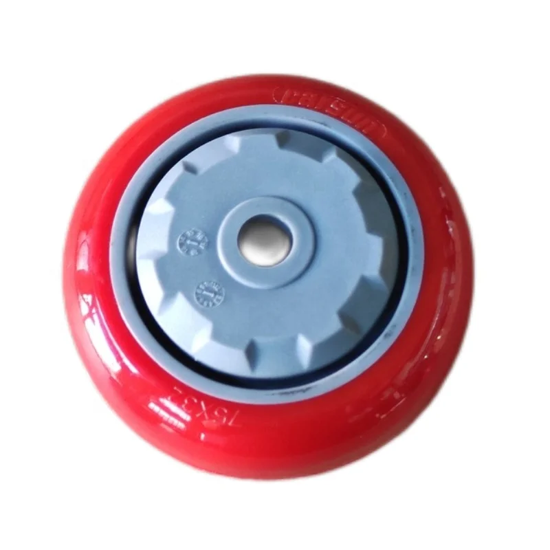 Medium Polyurethane wheel 3/4/5/6inch Red PU Wheel with Grey Anti Tangle Cover