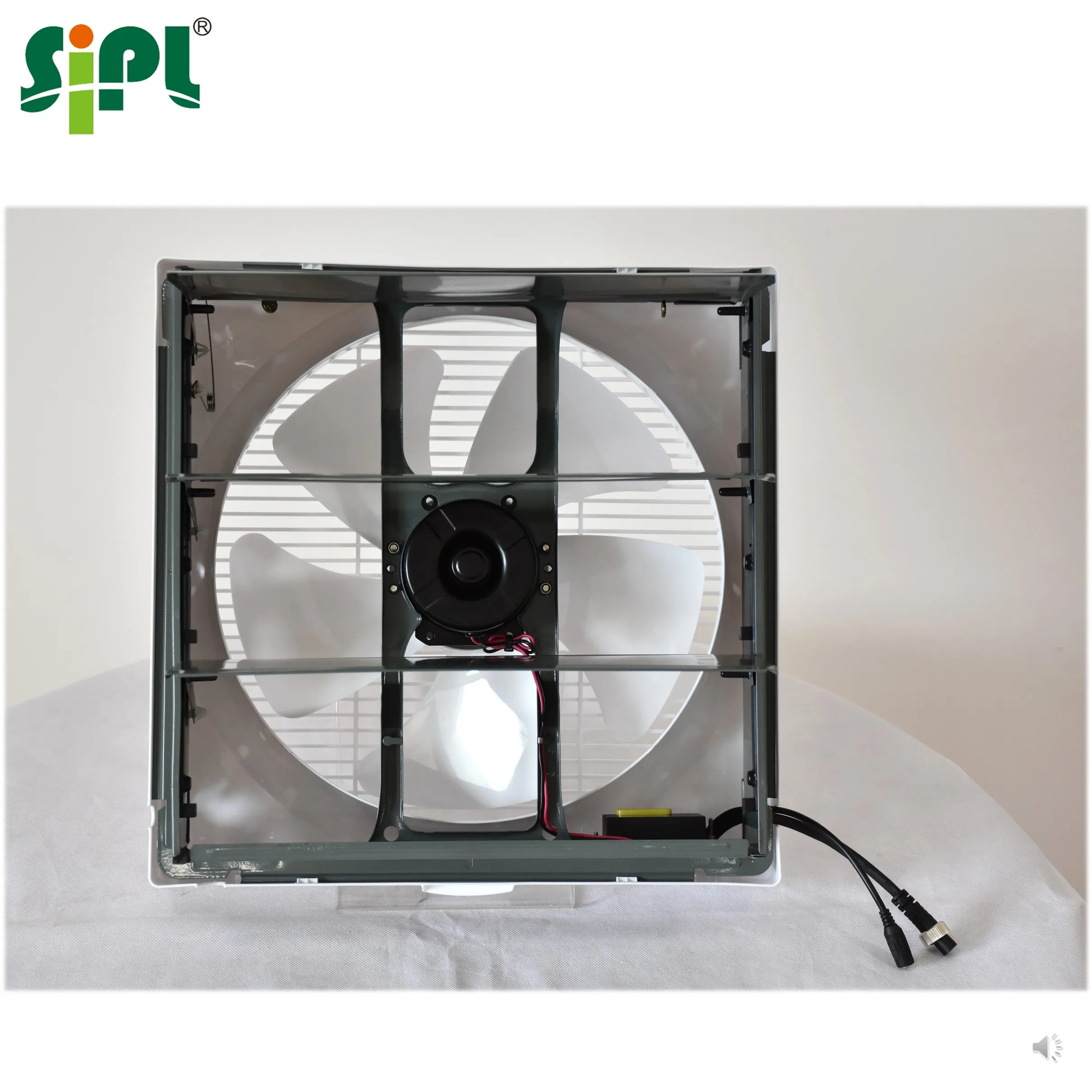 Electric Home Appliances Square Shape Window Shutter Plastic Fan Bathroom Kitchen Wall Ventilation Exhaust Fan Solar Powered Fan