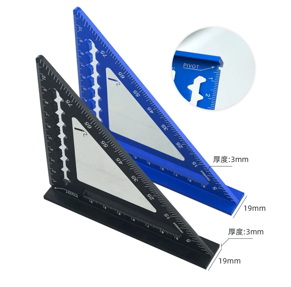 4inch Metric Triangle Ruler High Precision Aluminum Alloy Protractor Framing Layout Measuring Tool For  Carpenter Woodworking