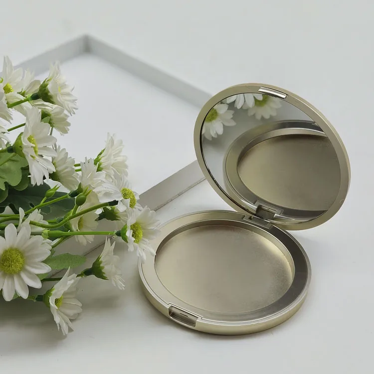 Custom Cosmetic Plastic Packaging Round Compact Powder Case Empty Blush Box