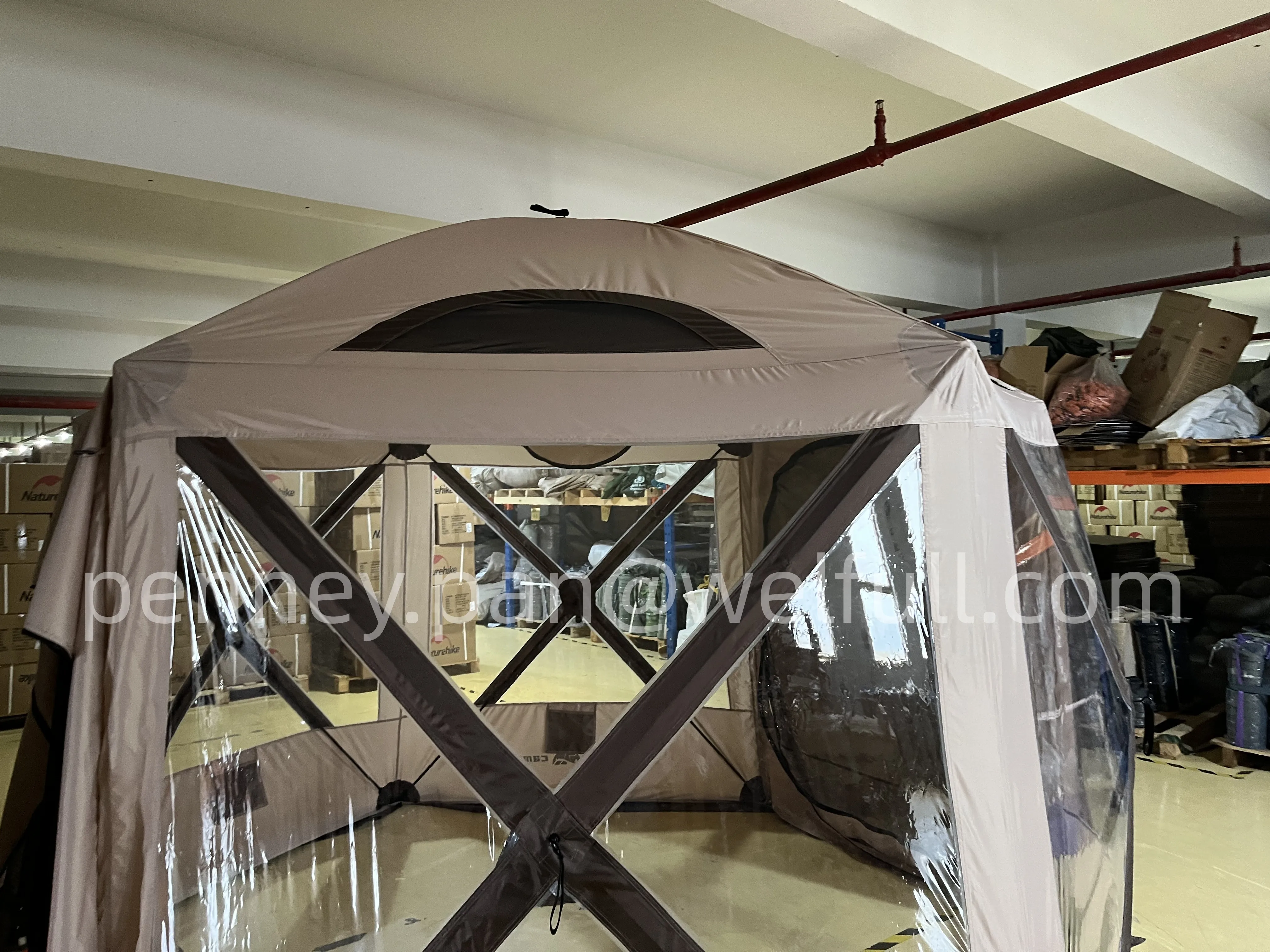 6-sided Hex Large Pop Up Outdoor Instant PVC Transparent  Igloo Ten Screen House Screened Canopy Clear Bubble Tent