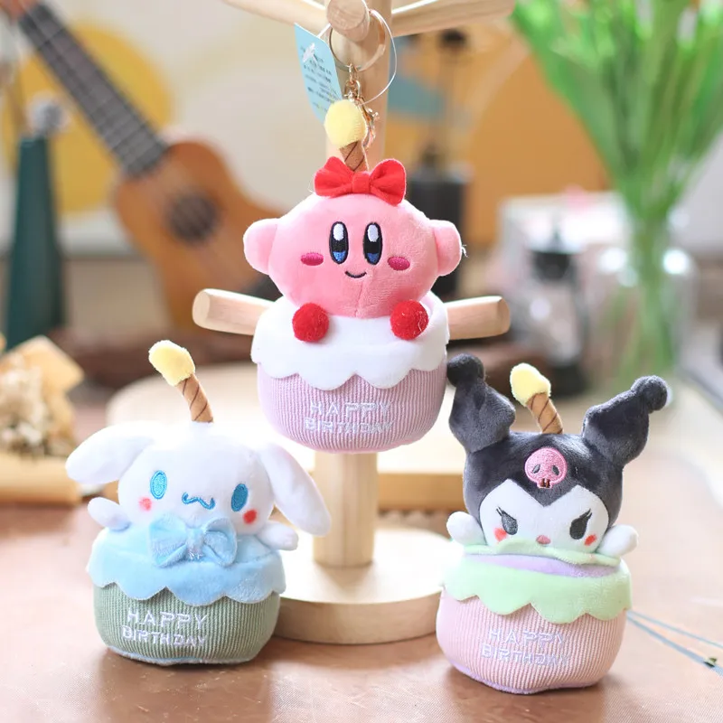 Soft Plush Toys High Quality Cute Cartoon Kirby Kuromi Cinnamoroll Doll Pendant Keychain Custom Accessories Children Stuffed Toy