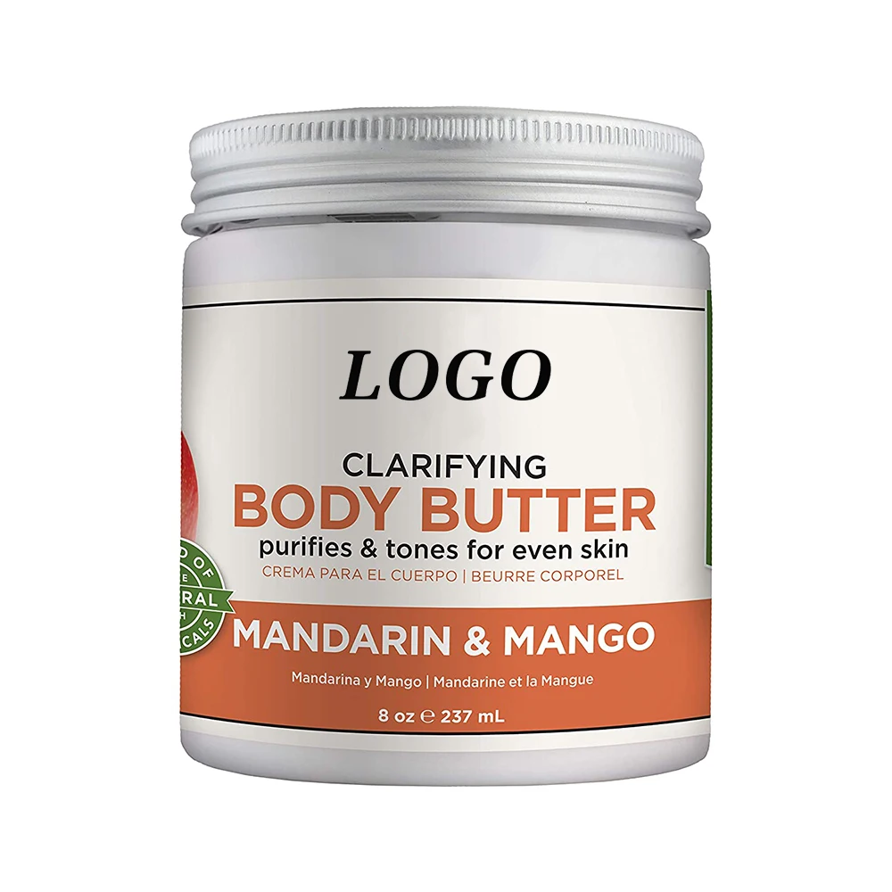 XBY OEM Private Label Organic Whitening Whipped Body Butter Wholesale Moisturizing Mango Body Butter