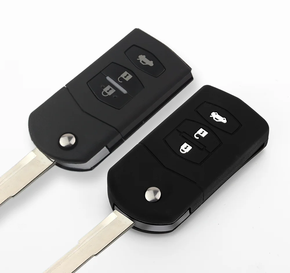 Customizable NewSilicone Car Key Fob Case Keyless Key Cover Protector for Mazda Autos Models Civic and Fit Key Protection