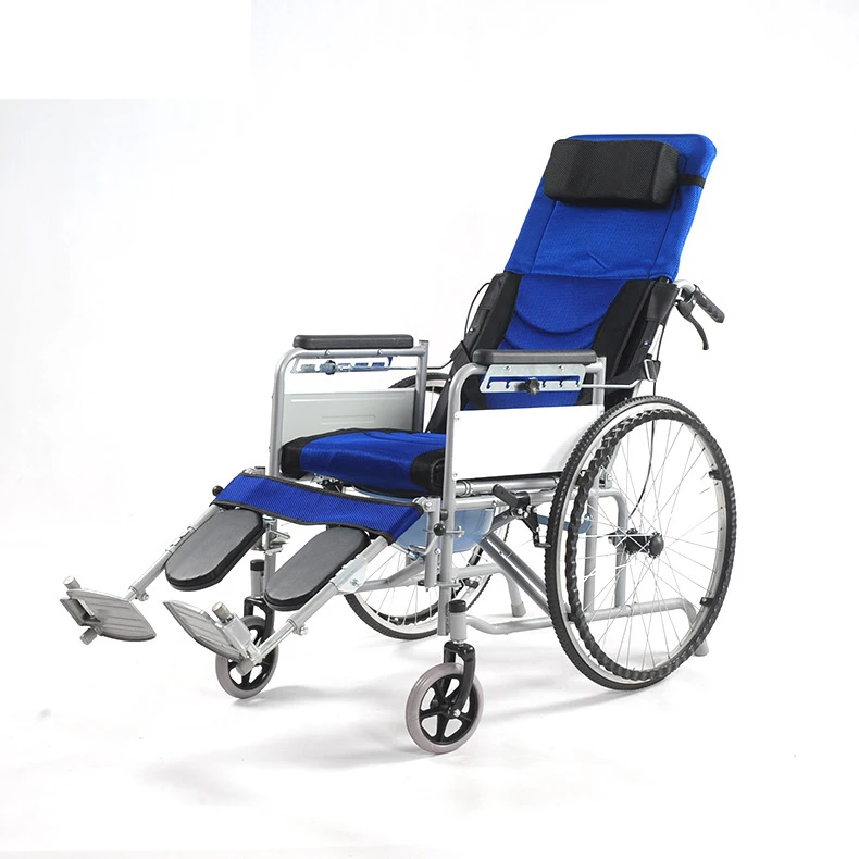 Direct Factory Lightweight Manual Reclining Folding Commode Portable Wheelchair With Toilet