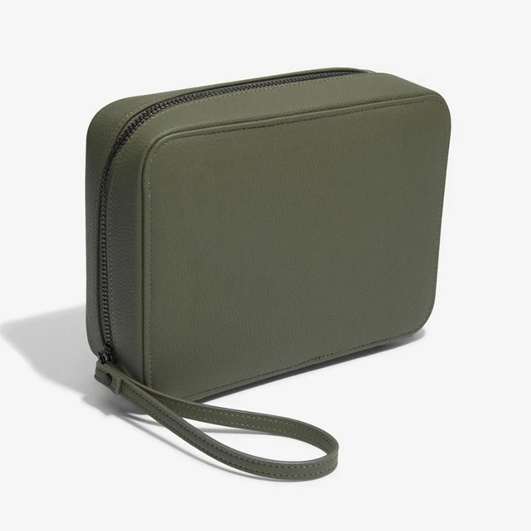 Vegan leather travel organizer phone cable and charger tech case travel cable storage case