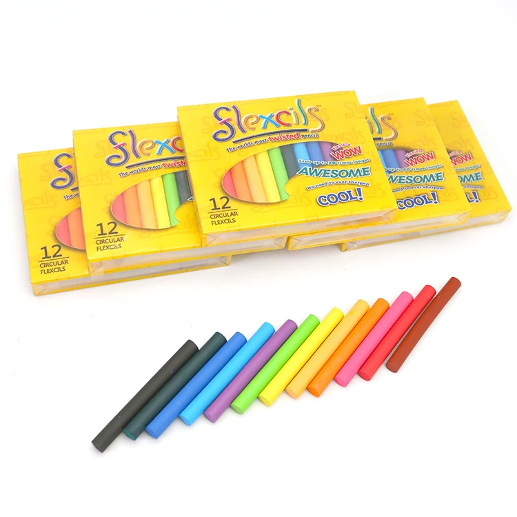 Promotional 12colors soft unbreakable 6 colors Random combination kids
