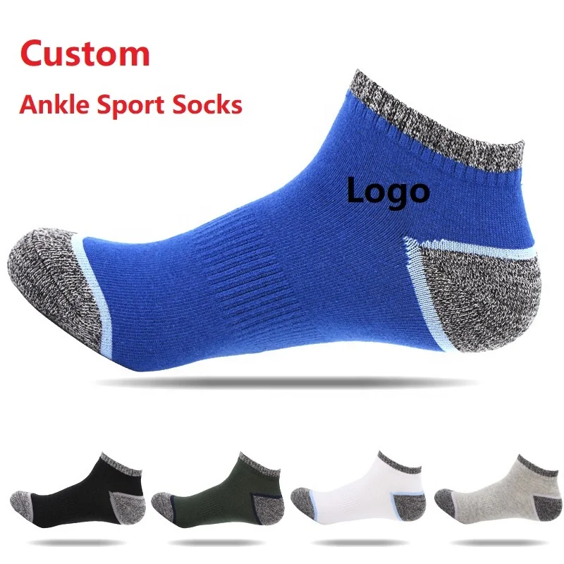Custom Logo Short Sock No Show Cycling Socks Men White Running Ankle Socks
