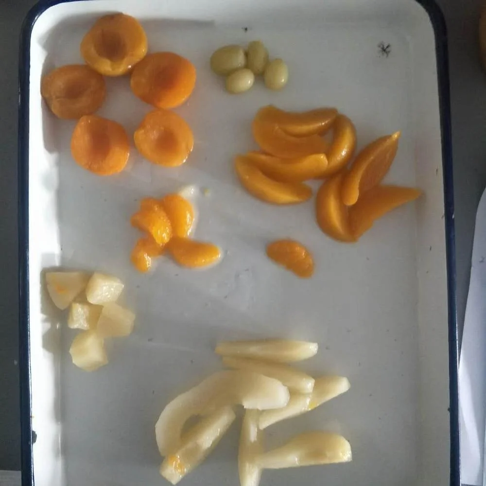 Mikado brand canned mixed fruit cocktail in light syrup