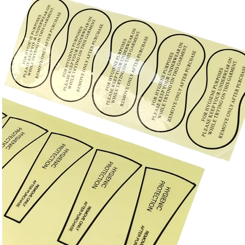 High Quality Cheap Custom Transparent Adhesive Protective Hygiene Liner Sticker Try On Swimwear