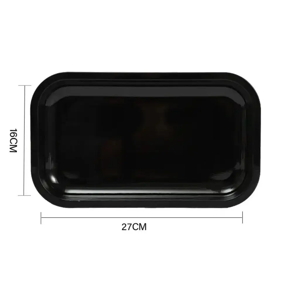 Wholesale 27*16CM Metal Rolling Tray With Lid Single Color Customized Logo Tobacco Smoking Accessories Tray