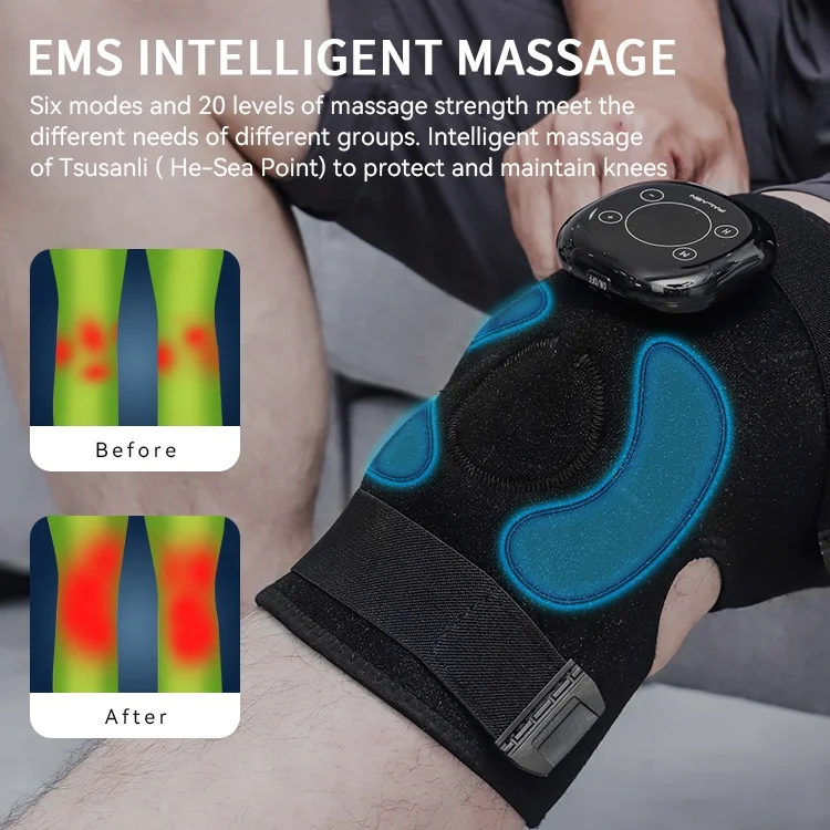 Support Pain Relief Vibrating Heating Electric Knee Massager Physical Therapy Equipments Timing Control Heated Knee Massager