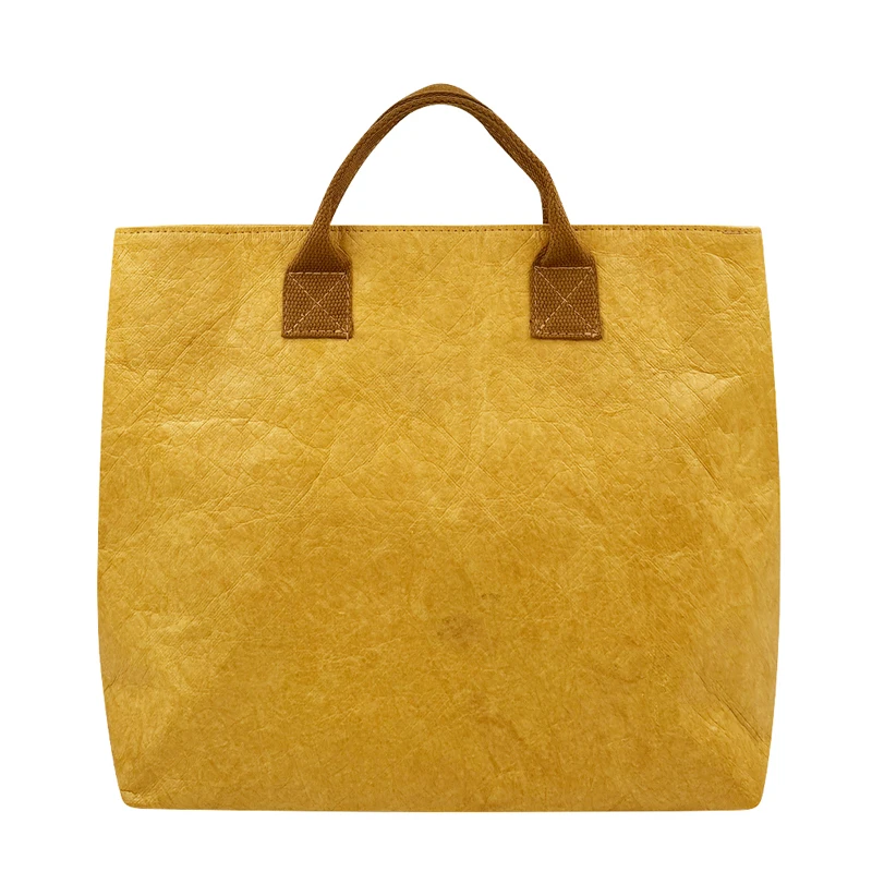 Custom Eco-Friendly Gift Usage Brown Washable Kraft Paper Tote Shopping Bag with Your Own Logo Handle