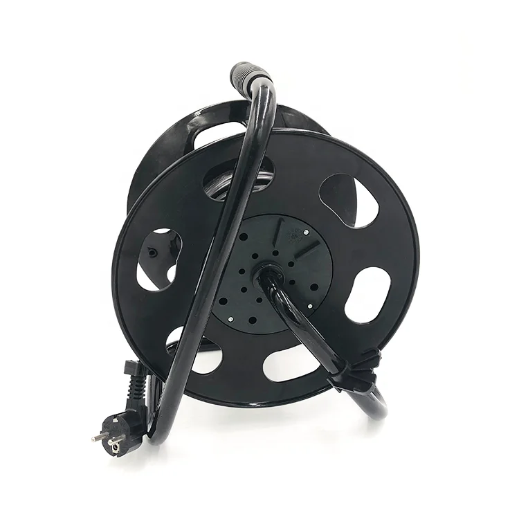 16A 4 outlet euro extension power cord reel with VDE 3pin plug