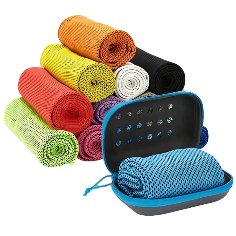 2023 New Arrivals Microfiber Quick Dry Sports Fitness Yoga Beach Instant Ice Cold Cooling Towel With EVA Bag