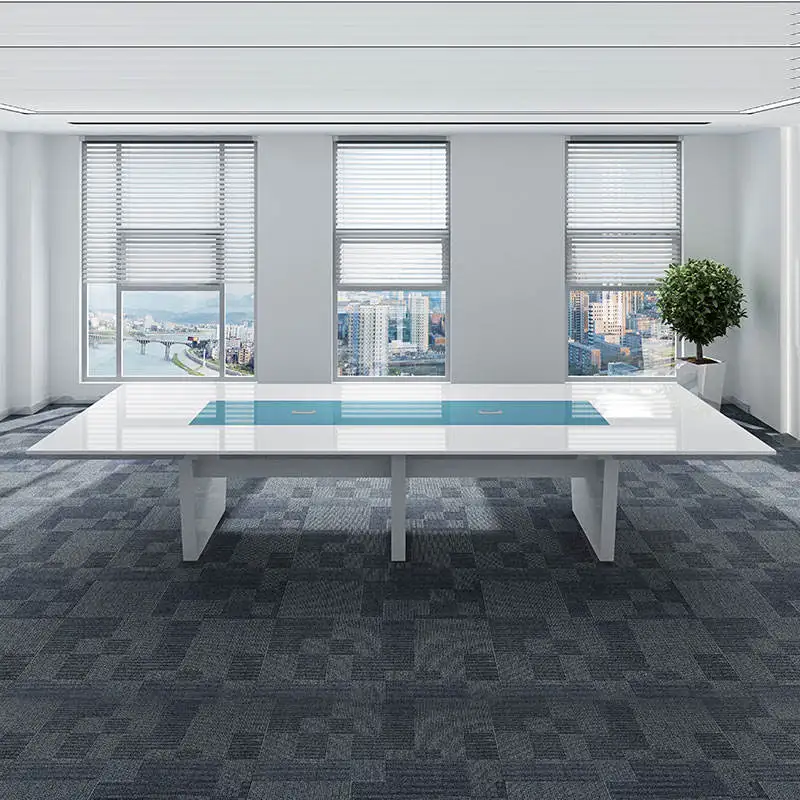 12 People conference table high quality modern baking paint wood board square desktop office meeting table boardroom desk chairs