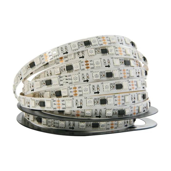 WS2811 RGB Светодиодные полосы света 30 48 60 светодиодов 5050 SMD адресуемый внешний 1 IC контроль 3 светодиоды цифровая лента 12 В