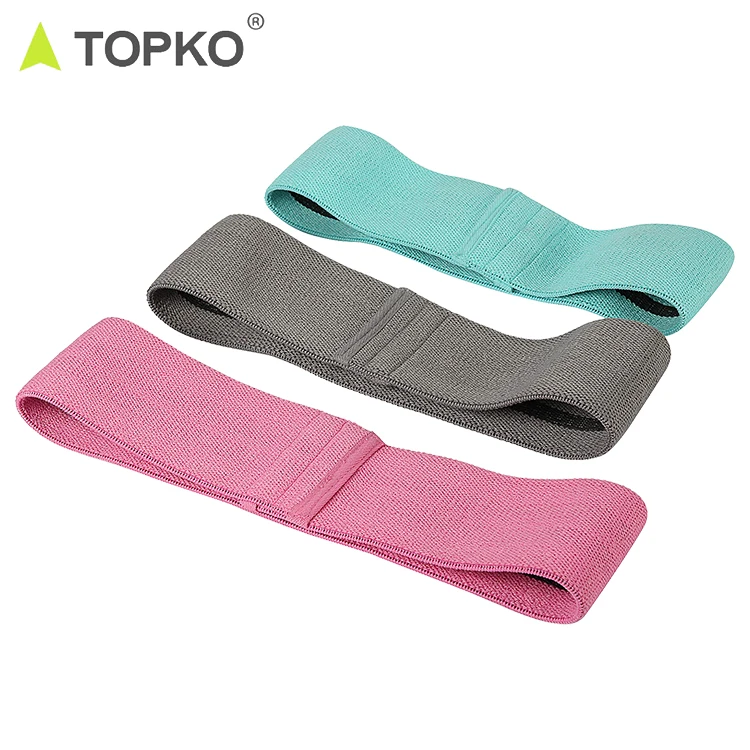 TOPKO Non-Slip Beauty Fitness Exercise Elastic Fabric Hip Resistance Band Set