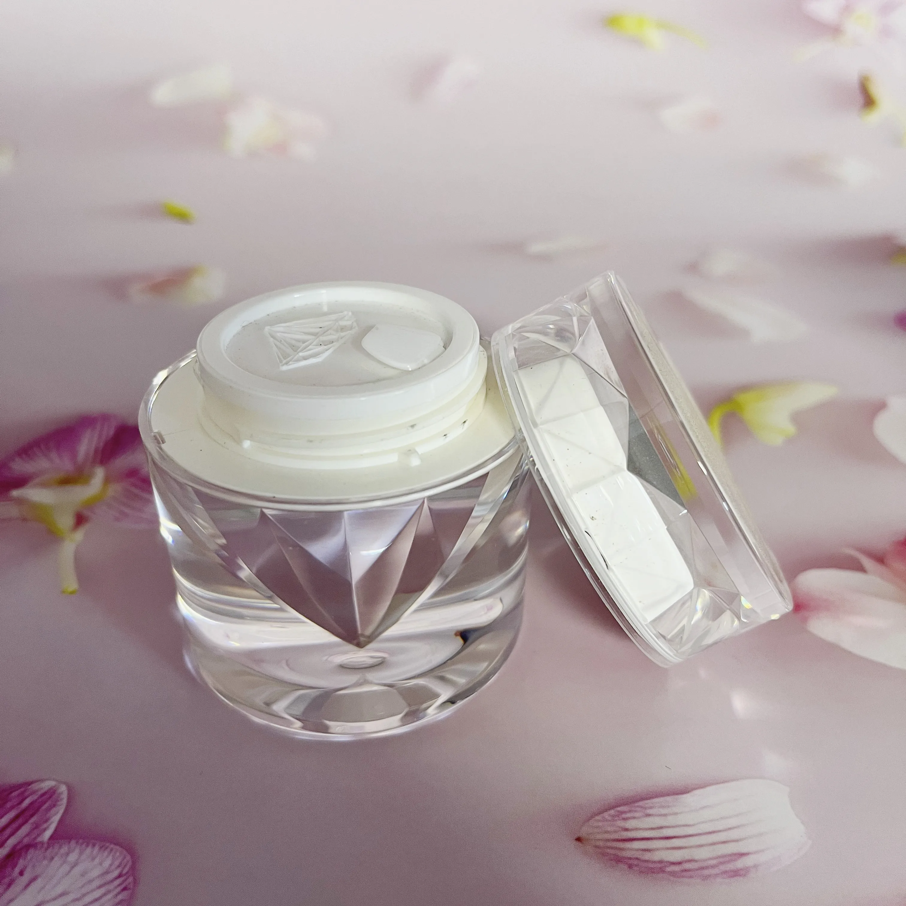 Luxury plastic sliver diamond Face cream Cosmetics Packaging Plastic Cosmetic Cream bottle Jar Body Lotion Containers 15g 30g