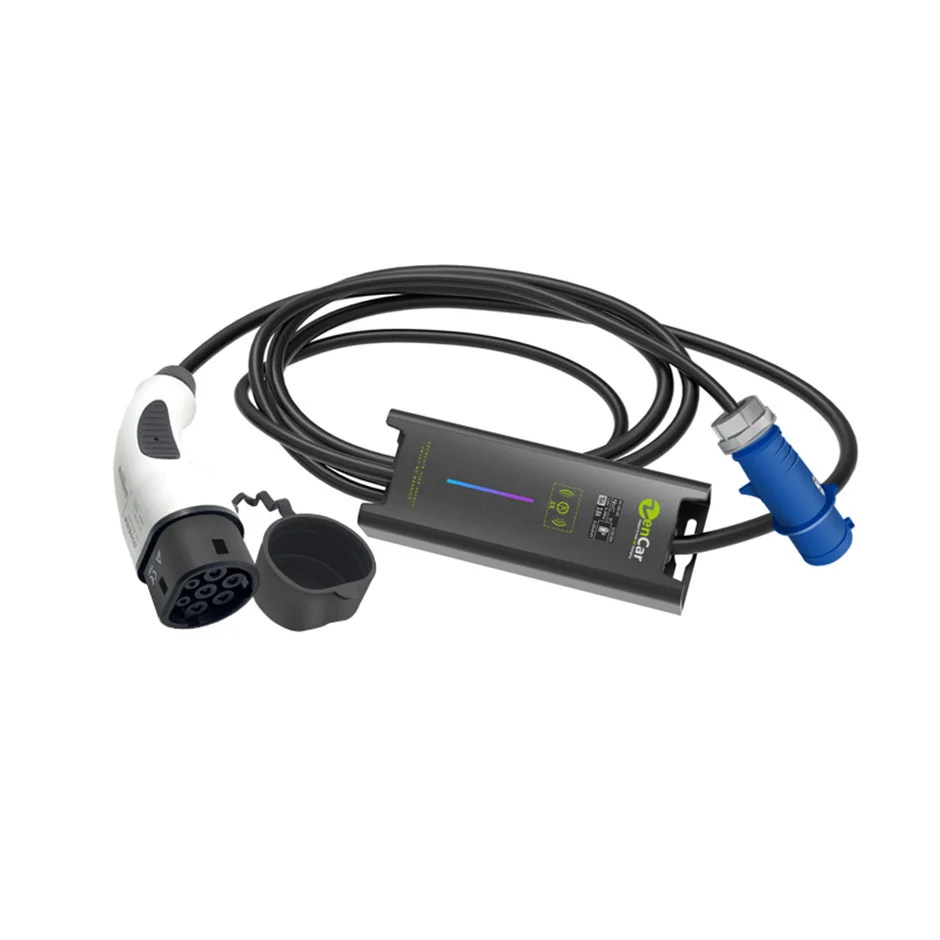 
 32A TUV Тип 2 CE сертификация Ev зарядное устройство портативное Evse автомобильное зарядное устройство с синей вилкой Cee  