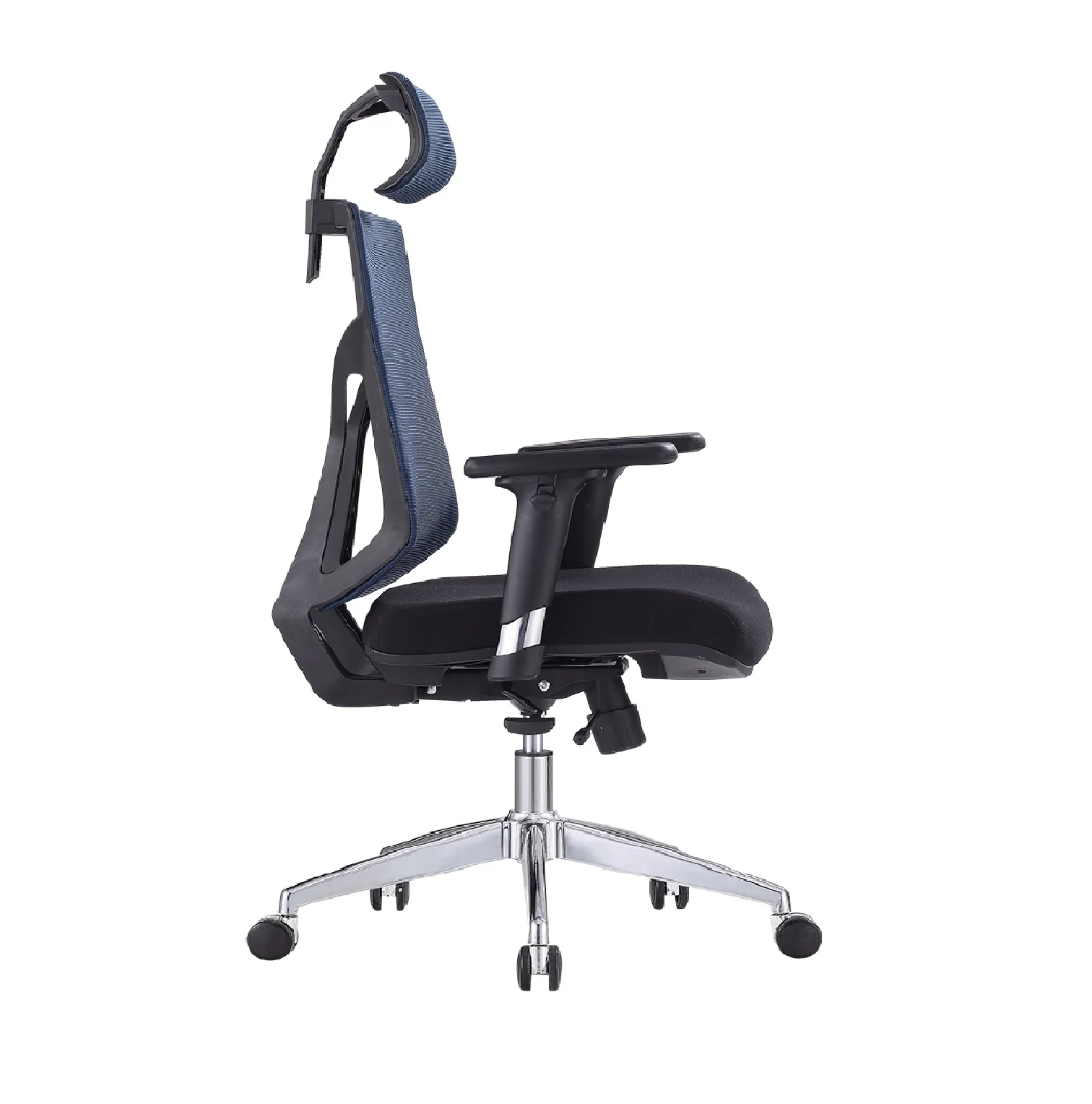 Foshan manufacturer ergonomic executive high back mesh blue chair for pramet use