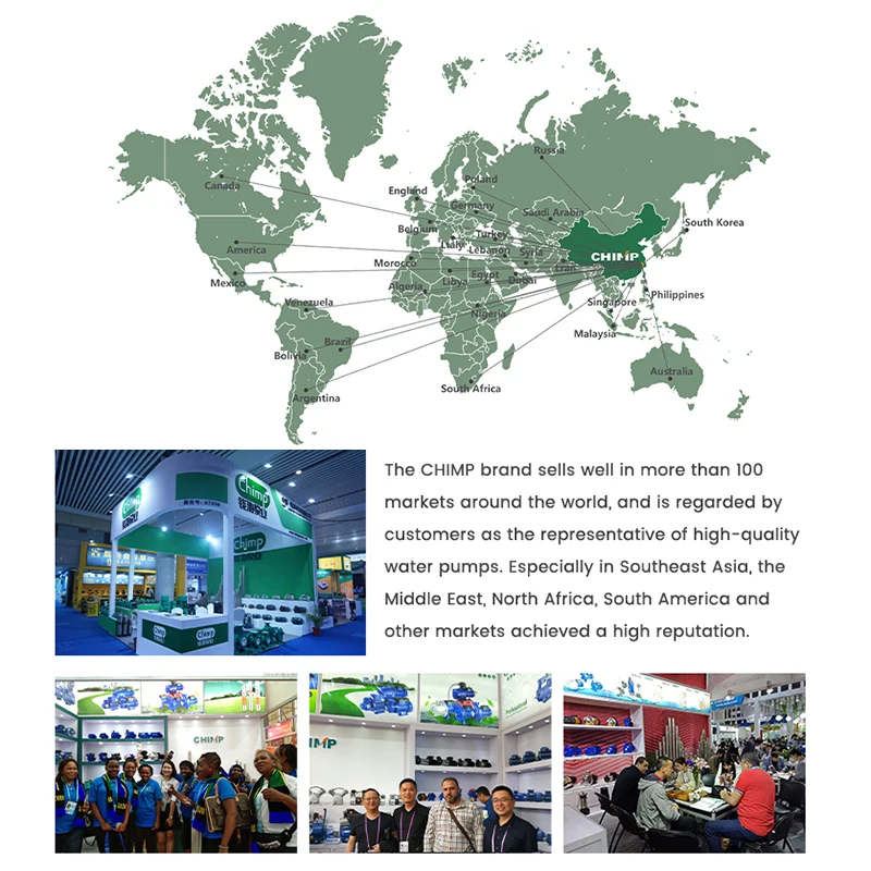 CHIMP Bomba De Agua Centrifuga 1.5KW 2HP Surface Household Booster Centrifugal Water Pump