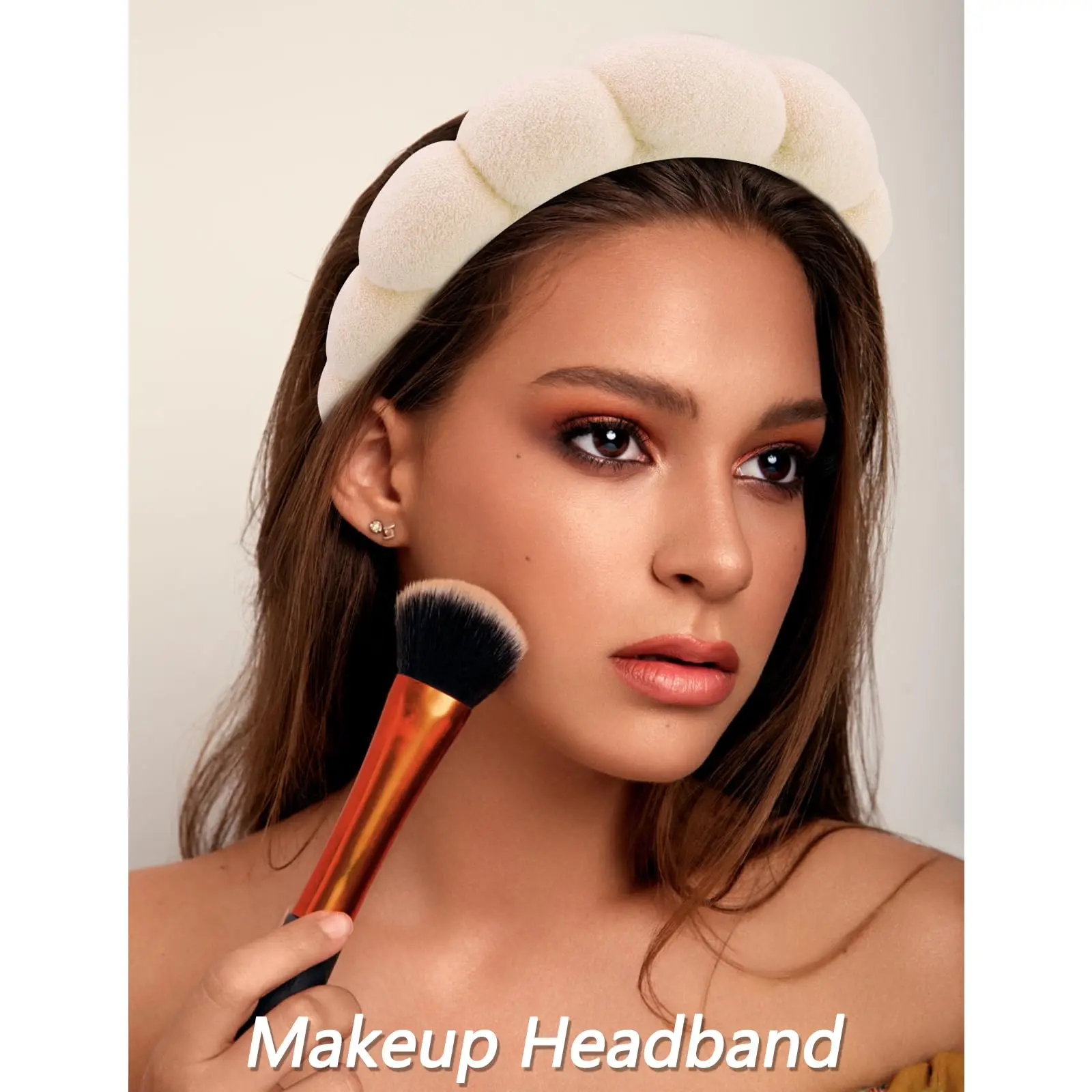 New Wholesale Twisted Bubble Washing Face Hair Band No-slip Sponge Puffy Custom Logo Makeup Spa Headband for Women Fabric