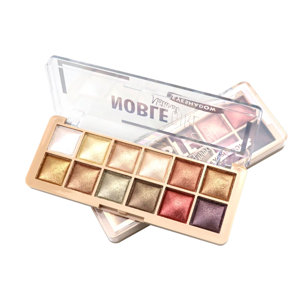 Create Custom Shimmer Eye Shadow Fully Vegan High Pigment Cosmetic 12 Colors Clear Transparent Pearl Eyeshadow