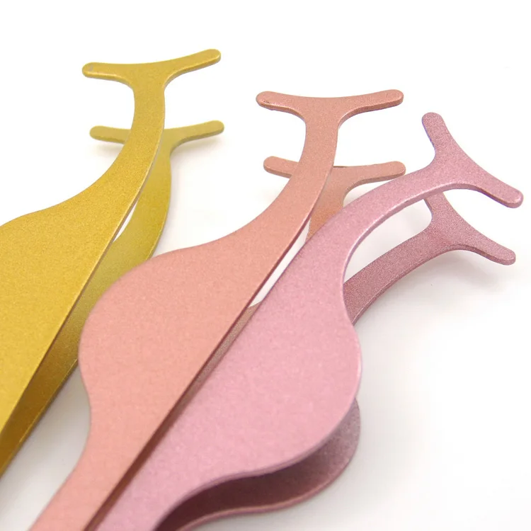 WELLFLYER Japanese Stainless Steel Eyelash Tweezer Customized Curved Eyelash Extension Tweezers