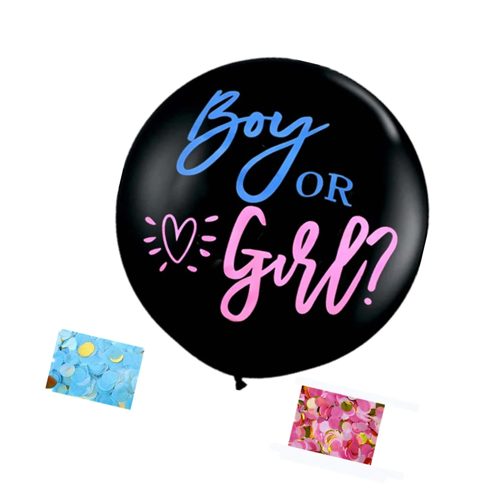 
Z-028 36 Inch Black Gender Reveal Latex Balloon Boy or Girl Gender Reveal Baby Decorations Party Supplies 