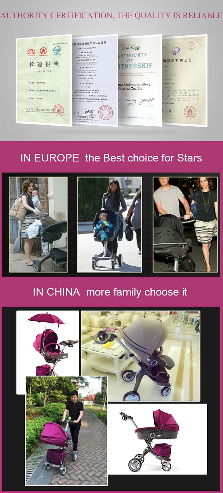 Kids/Baby Travel System, 3-in-1 Baby Stroller,High Landscape Baby Stroller/perambulator/Foldable/adjustment