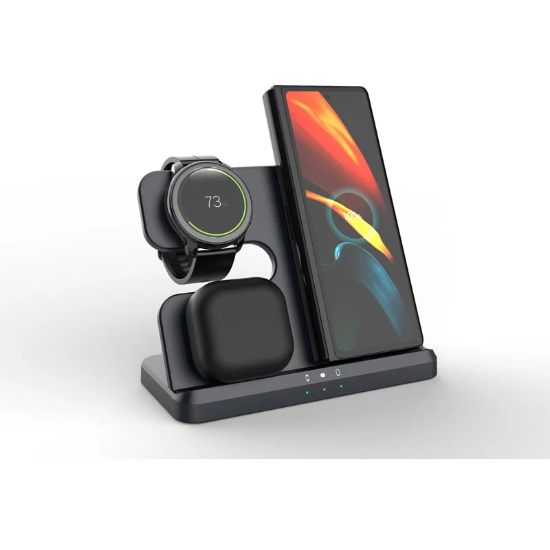 3 in one wireless fast chargers support megasafe portable wireless charger for apple watch samsung charging dock 3 in 1