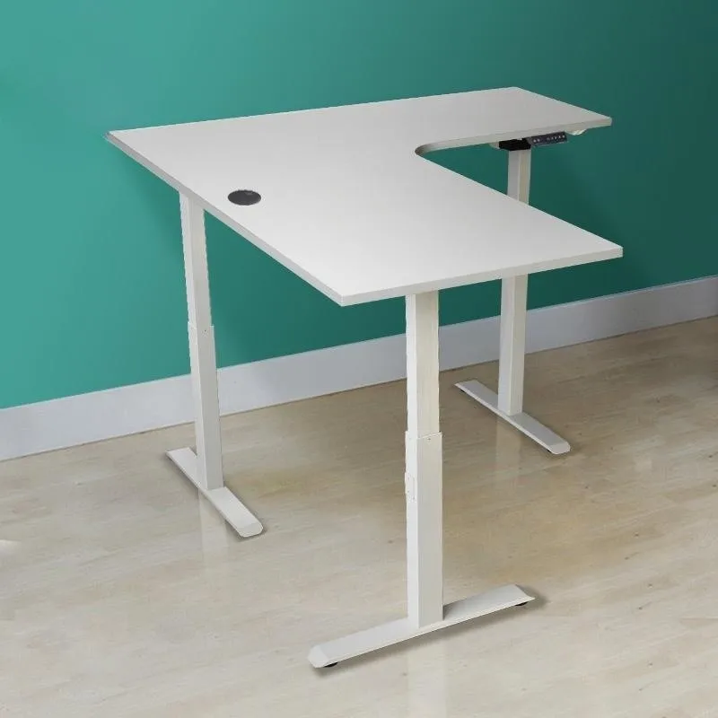 L Shape Height Adjustable Computer Desk Gaming Table for Computer Electronic Desk Home Office Furniture