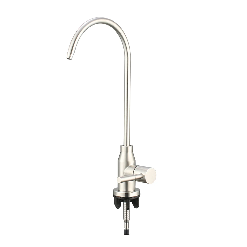 Customized 304 Stainless Steel Brushed Finish Goose Neck Kitchen Faucet