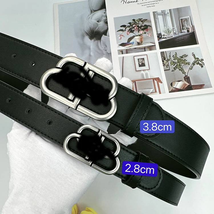 Manufacturer Luxury Lady Buckle Logo Metal Waist bb Simon Mens Genuine Leather Belts