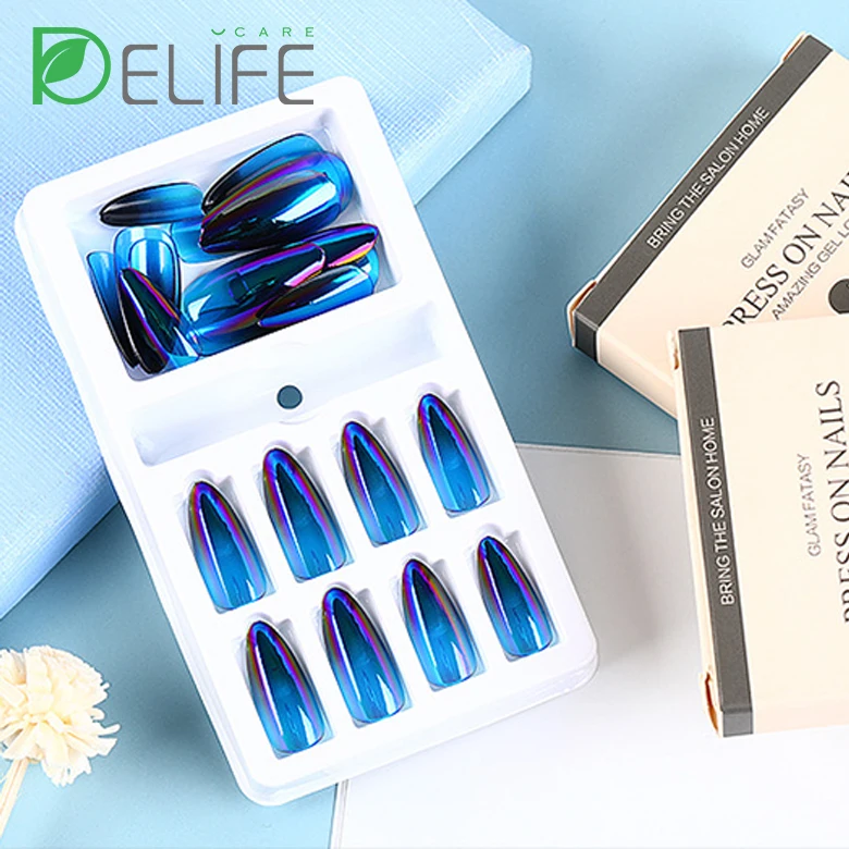 Wearable Pointed Nail Patch Finished Product Removable Nail Art French False Nails