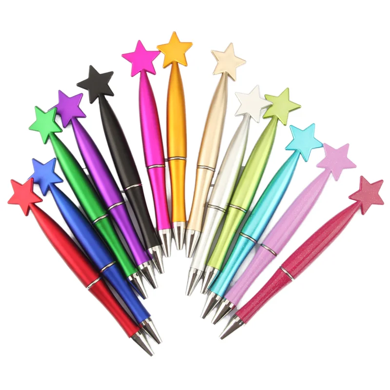 Custom Logo Printed Love Heart Star Plastic Ballpoint Pen 1.0mm Writing Width Funny Gift for Wedding