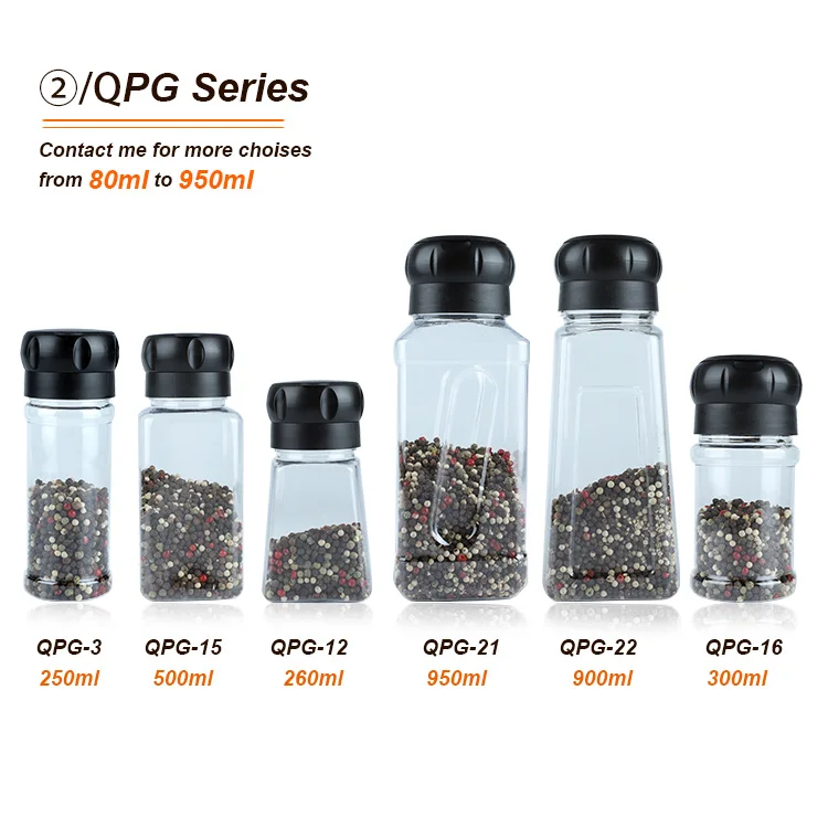 High quality mechanical 100ml grinder spice jar, Best custom logo 100ml salt black pepper